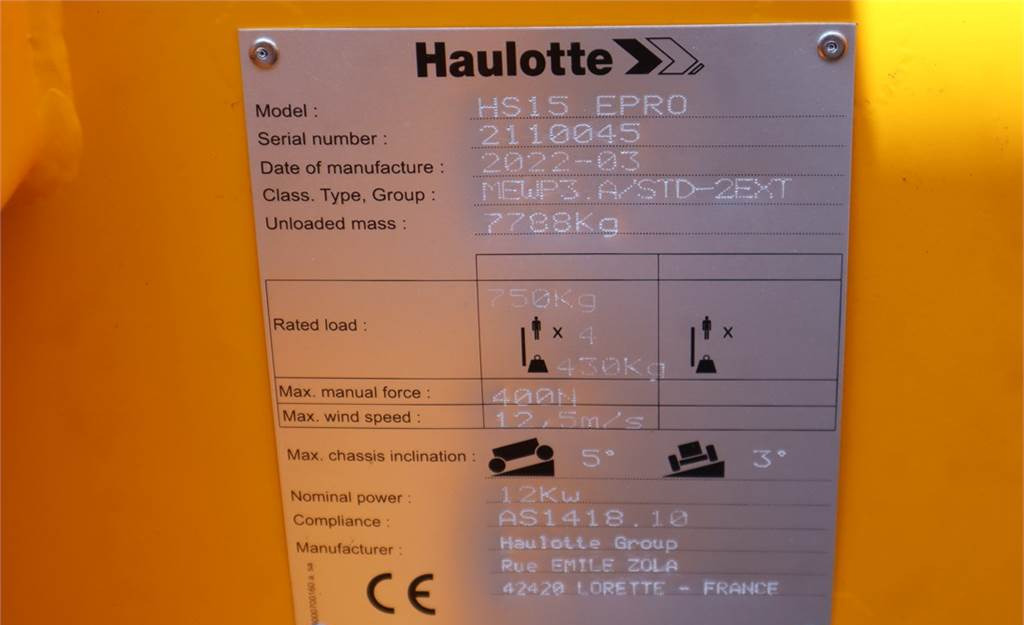 Nůžková plošina Haulotte HS15EPRO Valid Inspection, *Guarantee! Full Electr: obrázek 7