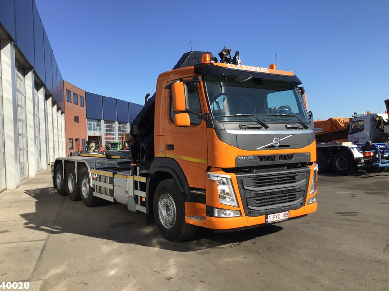 Hákový nosič kontejnerů, Auto s hydraulickou rukou Volvo FM 420 8x2 HMF 28 ton/meter laadkraan Welvaarts weighing system: obrázek 5