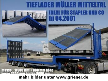 Müller-Mitteltal TS 3 / TIEFLADER HYDRAULISCHE RAMPE STAPLER / !!  - Návěs valník/ Plato