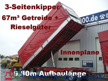 KEMPF 3-Seiten Getreidekipper 67m³   9.80m Aufbaulänge - Plachtový přívěs