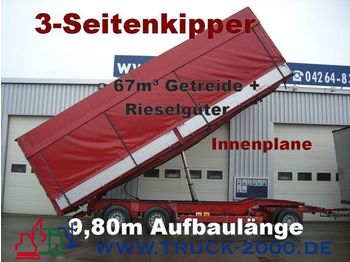 KEMPF 3-Seiten Getreidekipper 67m³   9.80m Aufbaulänge - Plachtový přívěs